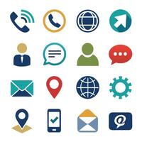 Contact Us icon set collection for websites and mobile applications vector