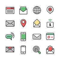 Contact Us icon set collection for websites and mobile applications vector
