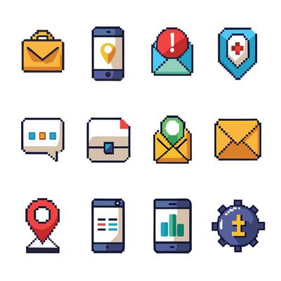 Contact Us icon set collection for websites and mobile applications