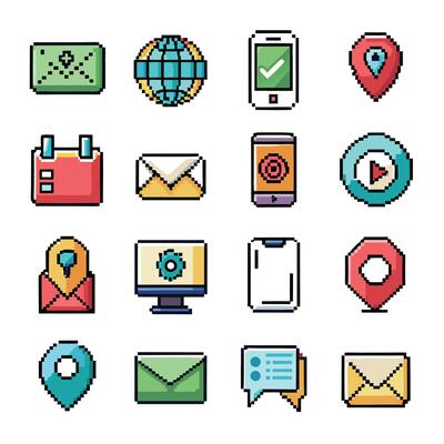 Contact Us icon set collection for websites and mobile applications