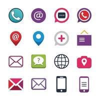 Contact Us icon set collection for websites and mobile applications vector