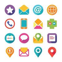 Contact Us icon set collection for websites and mobile applications vector