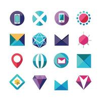 Contact Us icon set collection for websites and mobile applications vector