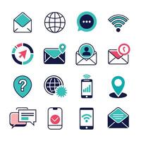 Contact Us icon set collection for websites and mobile applications vector