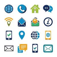 Contact Us icon set collection for websites and mobile applications vector
