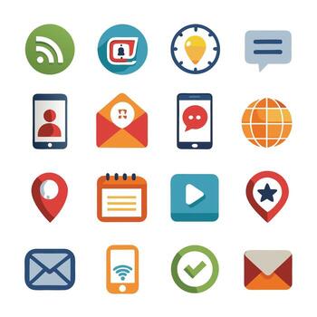 Contact Us icon set collection for websites and mobile applications vector