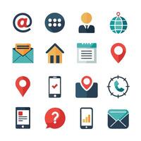 Contact Us icon set collection for websites and mobile applications vector
