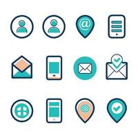 Contact Us icon set collection for websites and mobile applications vector