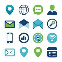 Contact Us icon set collection for websites and mobile applications vector