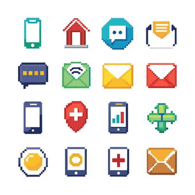 Contact Us icon set collection for websites and mobile applications
