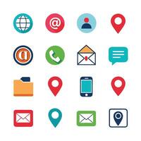 Contact Us icon set collection for websites and mobile applications vector