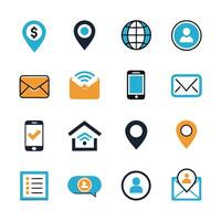 Contact Us icon set collection for websites and mobile applications vector