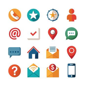 contacto nosotros icono conjunto colección para sitios web y móvil aplicaciones vector