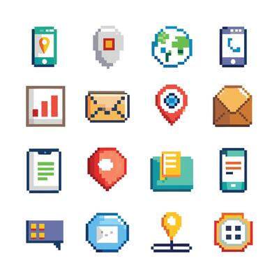 Contact Us icon set collection for websites and mobile applications