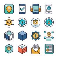 Contact Us icon set collection for websites and mobile applications vector