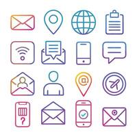 Contact Us icon set collection for websites and mobile applications vector
