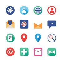 Contact Us icon set collection for websites and mobile applications vector