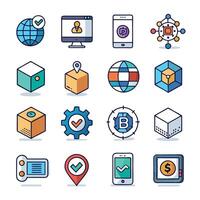 Contact Us icon set collection for websites and mobile applications vector