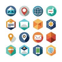 Contact Us icon set collection for websites and mobile applications vector