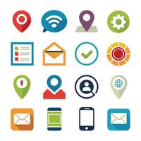 Contact Us icon set collection for websites and mobile applications vector