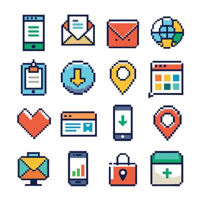 Contact Us icon set collection for websites and mobile applications