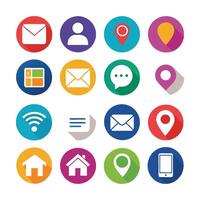 Contact Us icon set collection for websites and mobile applications vector