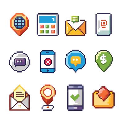 Contact Us icon set collection for websites and mobile applications