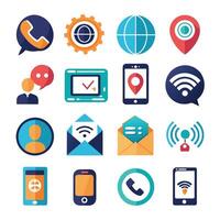 Contact Us icon set collection for websites and mobile applications vector