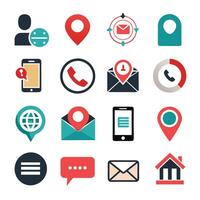 Contact Us icon set collection for websites and mobile applications vector