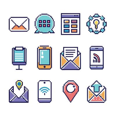 Contact Us icon set collection for websites and mobile applications