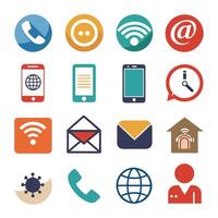 Contact Us icon set collection for websites and mobile applications vector