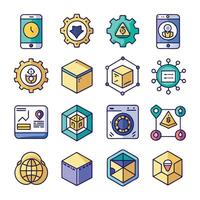 Contact Us icon set collection for websites and mobile applications vector