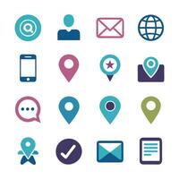 Contact Us icon set collection for websites and mobile applications vector