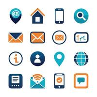 Contact Us icon set collection for websites and mobile applications vector