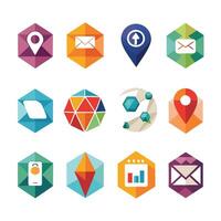Contact Us icon set collection for websites and mobile applications vector