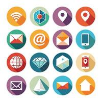 Contact Us icon set collection for websites and mobile applications vector