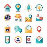 Contact Us icon set collection for websites and mobile applications vector