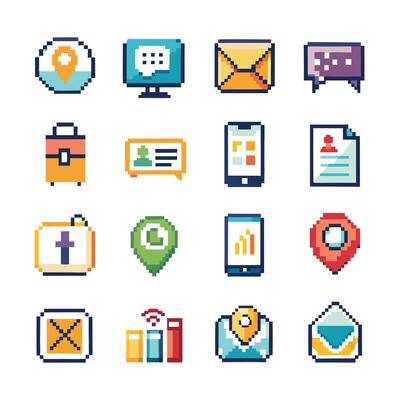 Contact Us icon set collection for websites and mobile applications