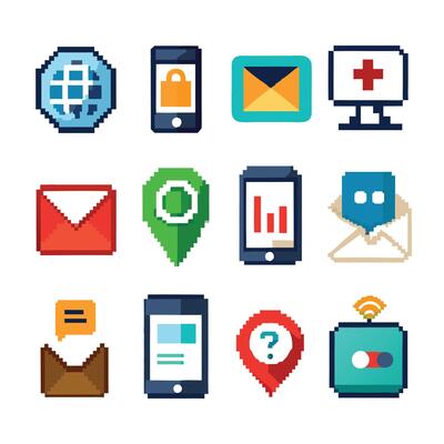 Contact Us icon set collection for websites and mobile applications