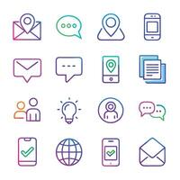 Contact Us icon set collection for websites and mobile applications vector