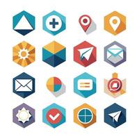 Contact Us icon set collection for websites and mobile applications vector