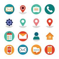 Contact Us icon set collection for websites and mobile applications vector