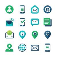 Contact Us icon set collection for websites and mobile applications vector