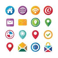 Contact Us icon set collection for websites and mobile applications vector