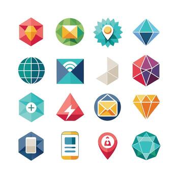 contacto nosotros icono conjunto colección para sitios web y móvil aplicaciones vector