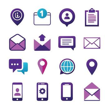 contacto nosotros icono conjunto colección para sitios web y móvil aplicaciones vector