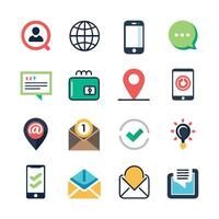 Contact Us icon set collection for websites and mobile applications vector