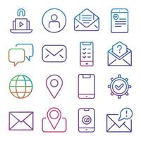 Contact Us icon set collection for websites and mobile applications vector