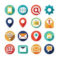 Contact Us icon set collection for websites and mobile applications vector