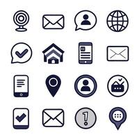 Contact Us icon set collection for websites and mobile applications vector